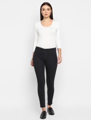high rise solid jeans - 16823098 - Standard Image - 4
