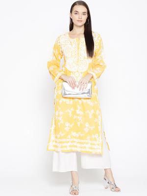 embroidered straight kurta - 16823208 - Standard Image - 4