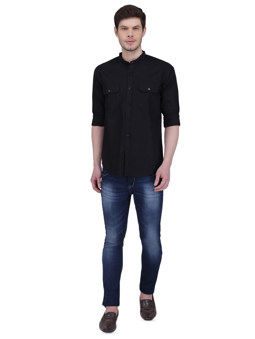 black solid casual shirt - 16823494 - Zoom Image - 4