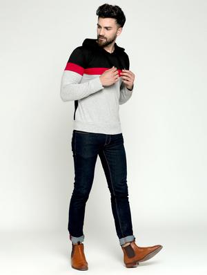 grey color block t-shirt - 16823660 - Standard Image - 4