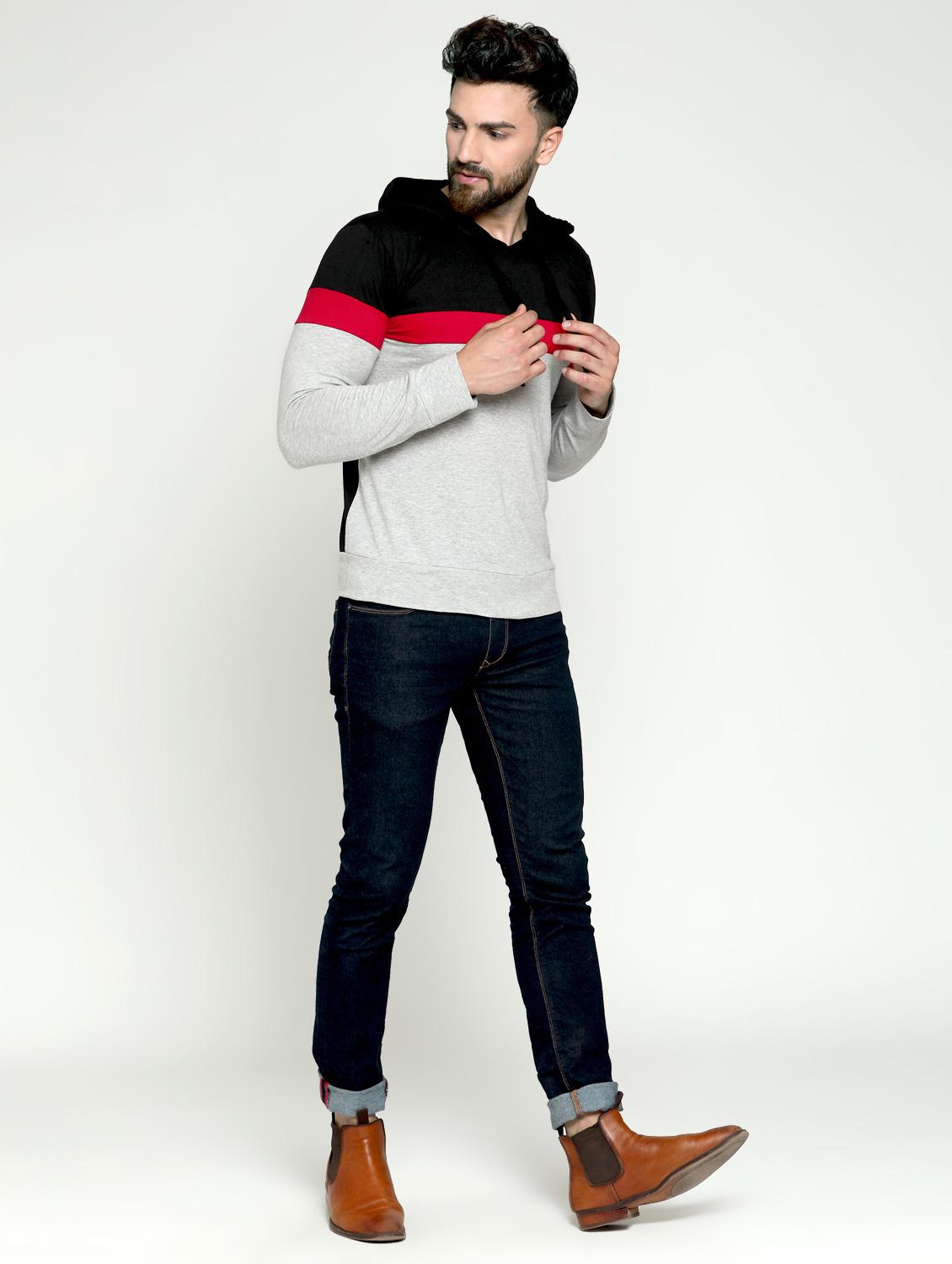grey color block t-shirt - 16823660 - Zoom Image - 4