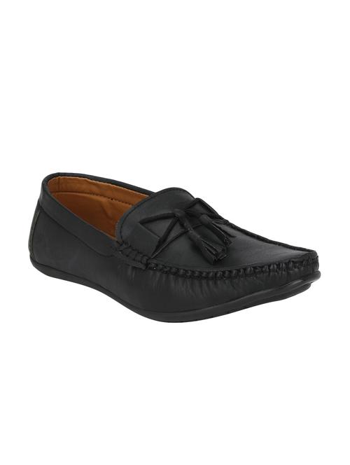 black leatherette slip on loafers - 16824480 - Very Small Image - 1