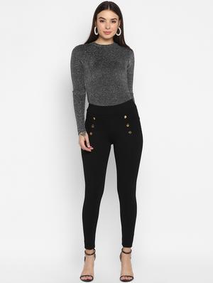 high rise solid jeggings - 16824677 - Standard Image - 4