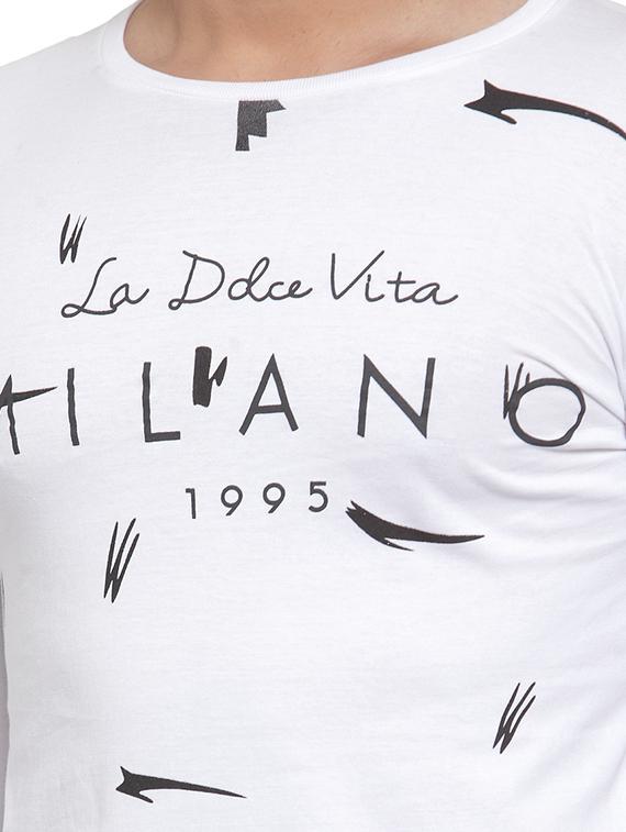 white typographic print t-shirt - 16824911 - Zoom Image - 4