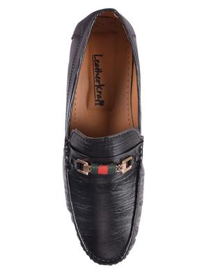 black leatherette slip on loafers - 16826352 - Standard Image - 4