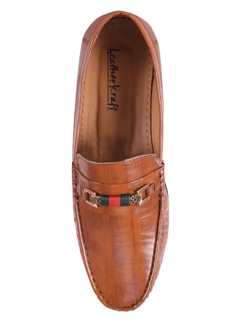 tan leatherette slip on loafers - 16826353 - Zoom Image - 4