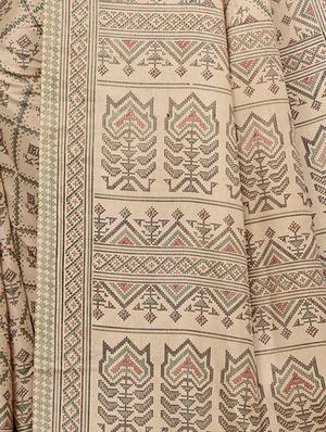 check printed saree with blouse - 16826462 - Standard Image - 4