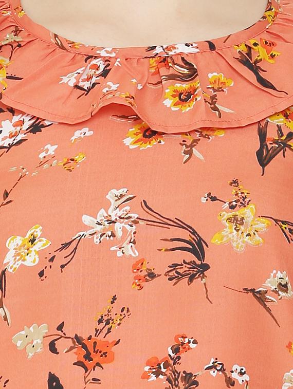 frill detail floral top - 16827496 - Zoom Image - 4