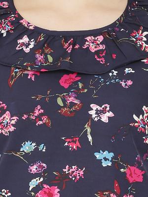 frill detail floral top - 16827497 - Standard Image - 4