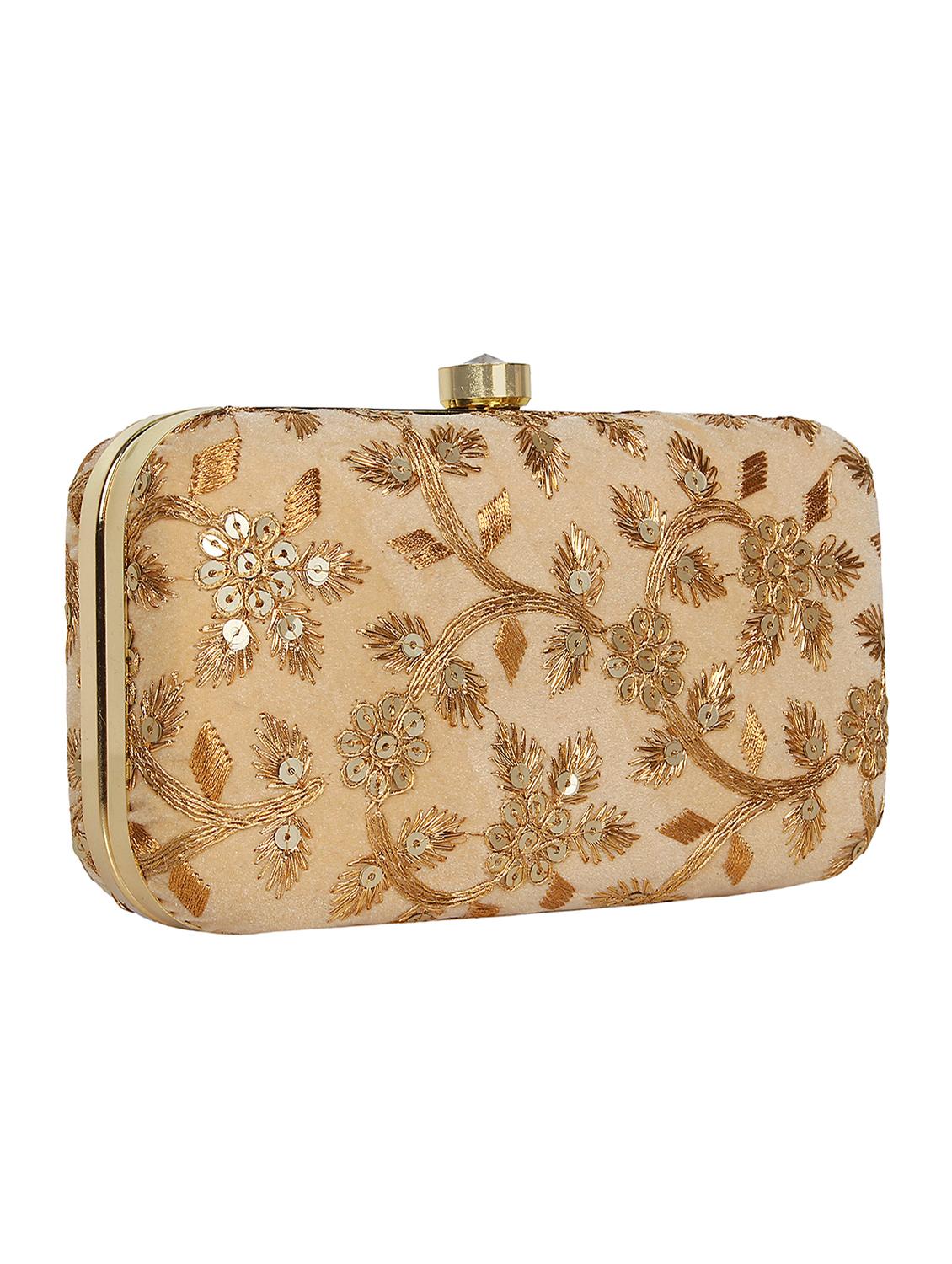 gold velvet box clutch - 16828259 - Zoom Image - 4