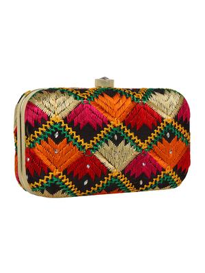 black cotton box clutch - 16828266 - Standard Image - 4