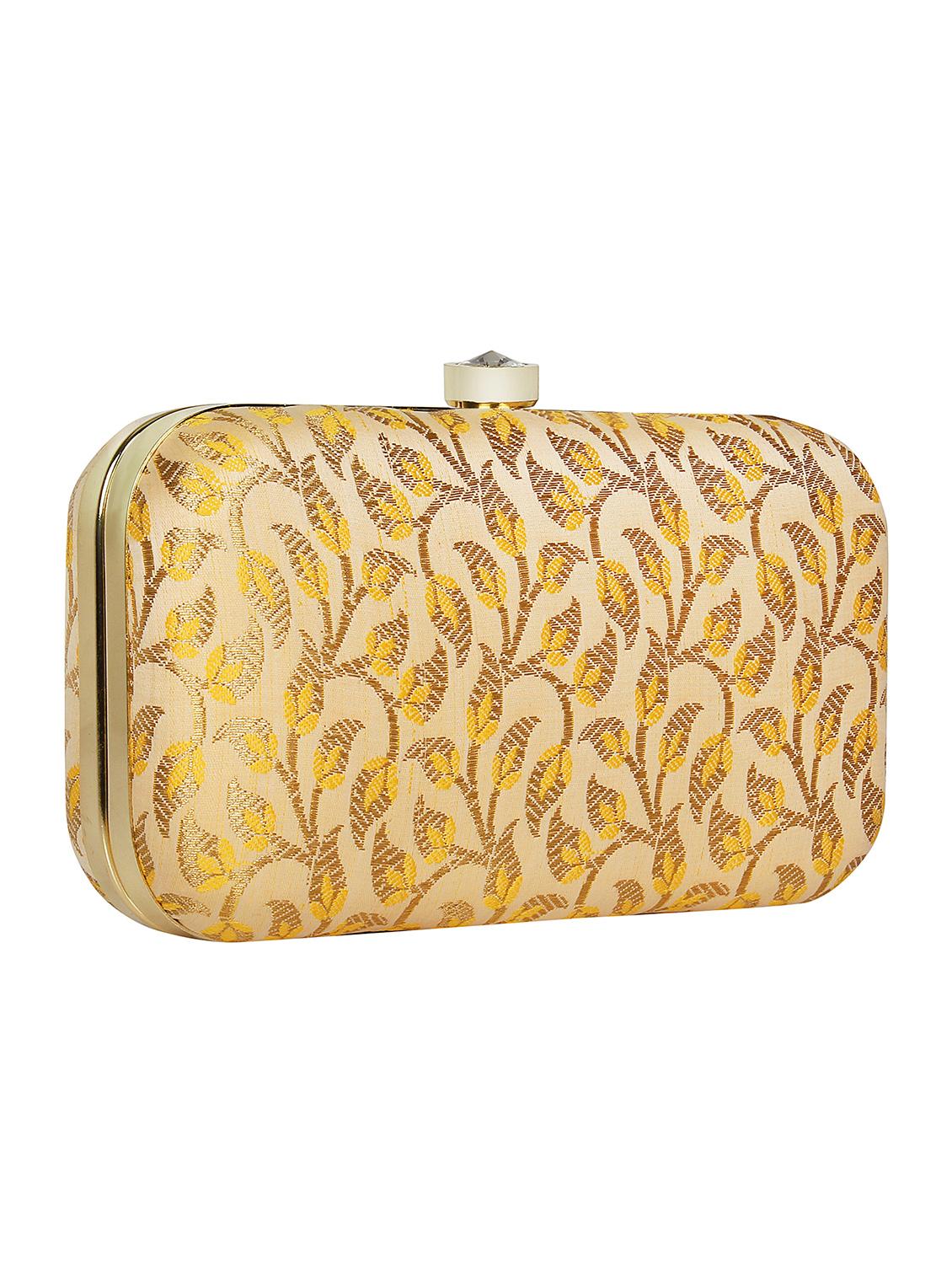 yellow silk box clutch - 16828270 - Zoom Image - 4