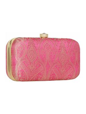 pink silk box clutch - 16828271 - Standard Image - 4