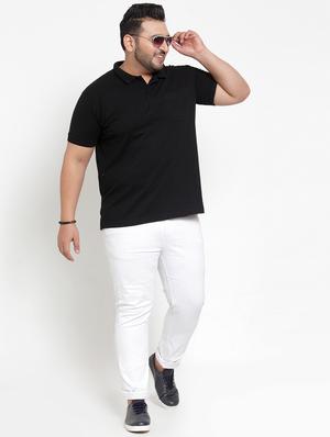black solid polo t-shirt - 16828863 - Standard Image - 4