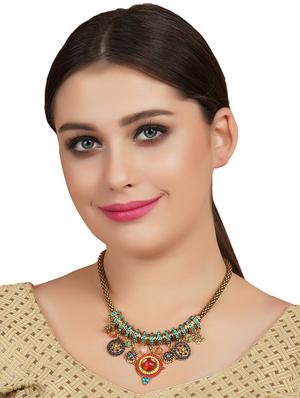 multi colored metal chain necklace - 16830765 - Standard Image - 4