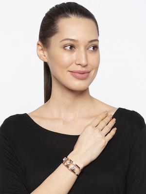 gold metal bangle bracelet - 16831211 - Standard Image - 4