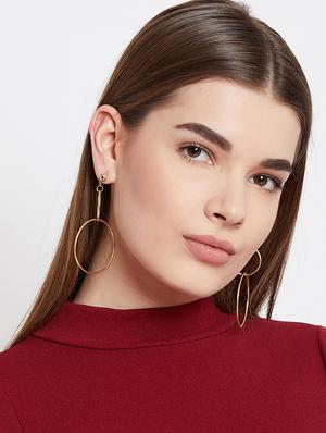 gold metal drop earring - 16831870 - Standard Image - 4