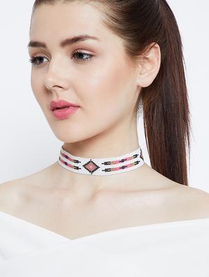 multi colored metal choker necklace - 16831976 - Standard Image - 4