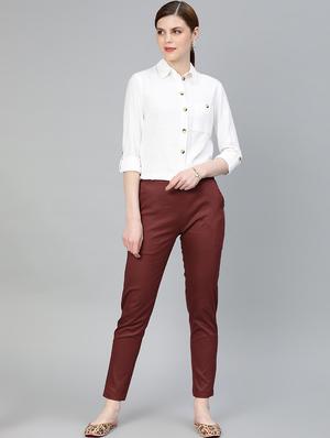 high rise flat front trouser - 16833305 - Standard Image - 4