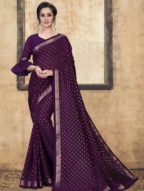 self design saree with blouse - 16834237 - Standard Image - 1