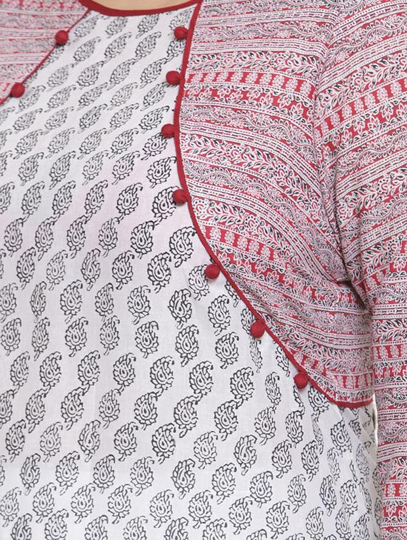 printed layered kurta - 16838081 - Zoom Image - 4