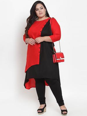 solid high-low kurta - 16838095 - Standard Image - 4