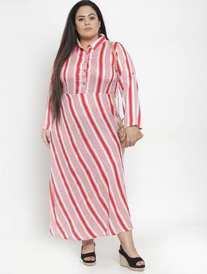 chevron striped maxi plus dress - 16838226 - Standard Image - 4