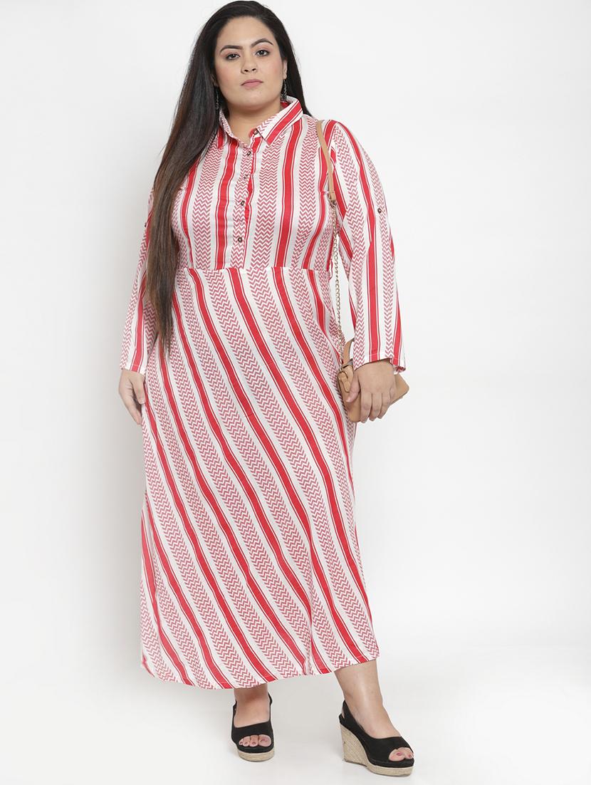 chevron striped maxi plus dress - 16838226 - Zoom Image - 4