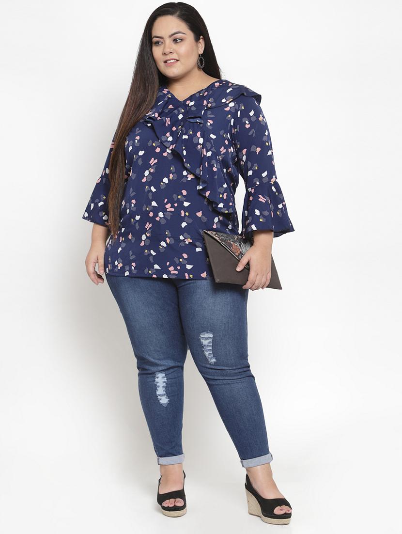 bell sleeved floral plus top - 16838242 - Zoom Image - 4