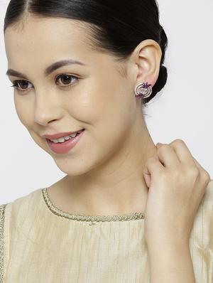 purple brass studs earring - 16839510 - Standard Image - 4