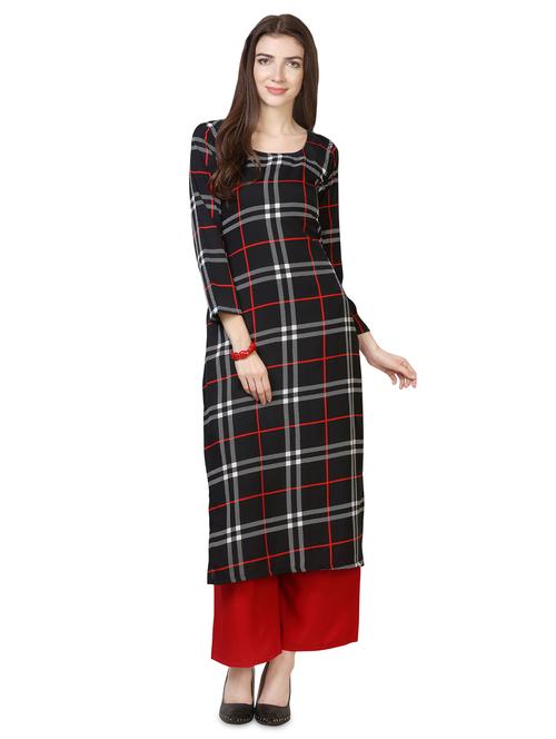 checks kurta palazzo set - 16839912 - Standard Image - 1