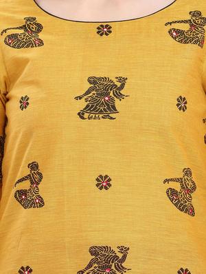 ethnic motif suit unstitched suit - 16840022 - Standard Image - 4
