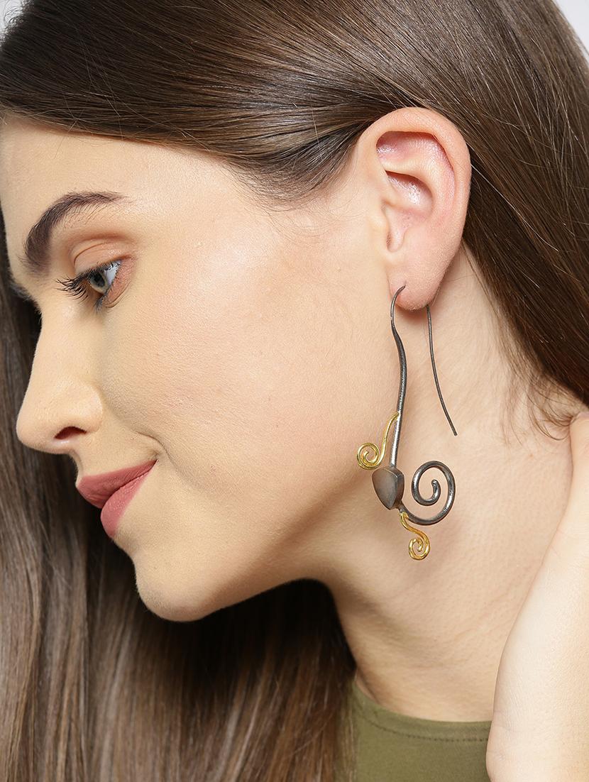 silver brass drop earring - 16840514 - Zoom Image - 4