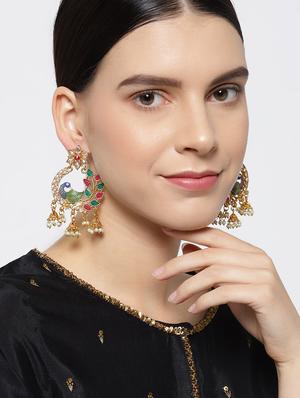 multi colored brass drop earring - 16841319 - Standard Image - 4