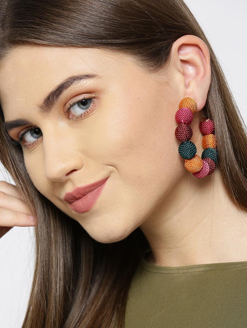 multi colored brass drop earring - 16841329 - Zoom Image - 4