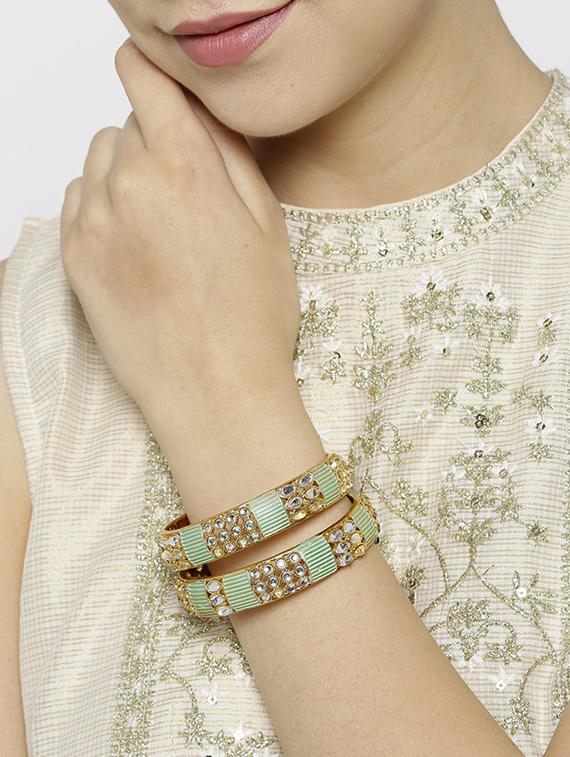 green gold tone brass bangle - 16842382 - Zoom Image - 4