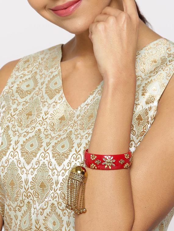 red bangle kaleere set - 16842383 - Zoom Image - 4