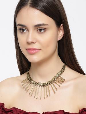 gold brass statement necklace - 16842481 - Standard Image - 4