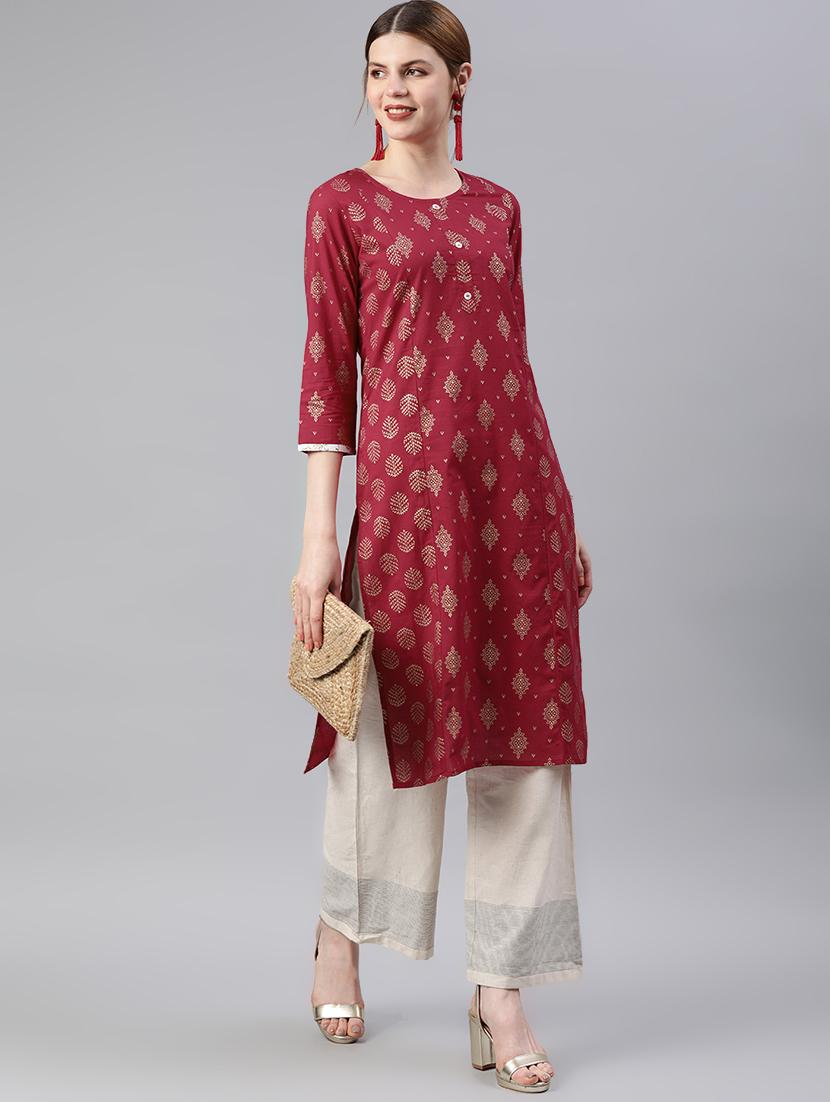 printed straight kurta - 16842875 - Zoom Image - 4