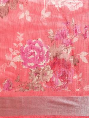 floral woven saree with blouse - 16843045 - Standard Image - 4