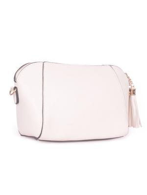 cream leatherette regular sling bag - 16843543 - Standard Image - 4