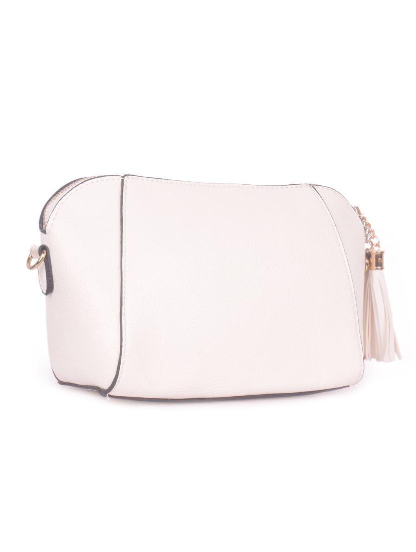 cream leatherette regular sling bag - 16843543 - Zoom Image - 4