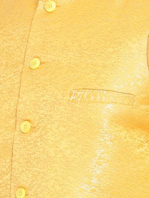 yellow solid kurta pyjama set with nehru jacket - 16843937 - Standard Image - 4