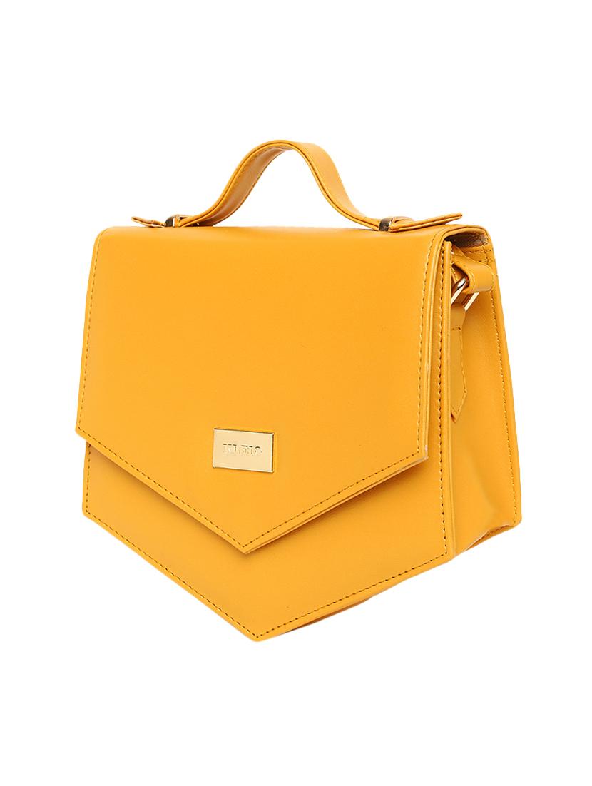 yellow leatherette regular sling bag - 16845068 - Zoom Image - 4