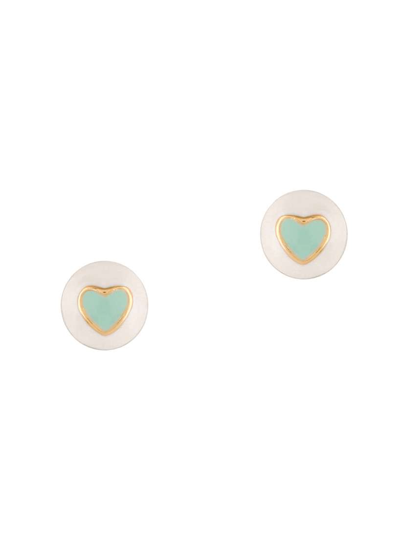 blue gold metal studs earring