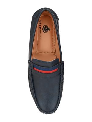 blue leatherette slip on loafers - 16848758 - Standard Image - 4
