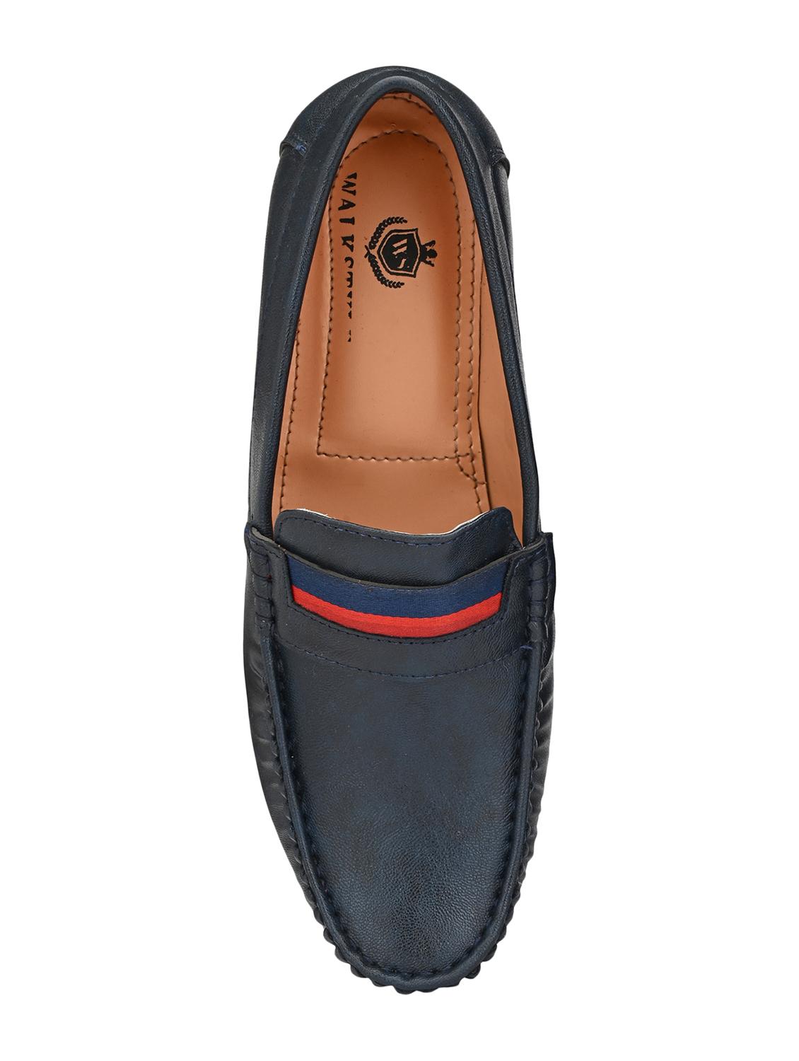 blue leatherette slip on loafers - 16848758 - Zoom Image - 4