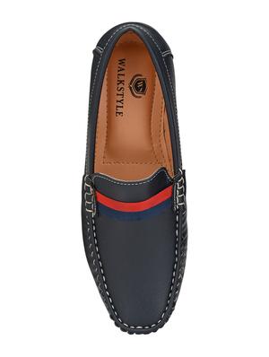 blue leatherette slip on loafers - 16848760 - Standard Image - 4