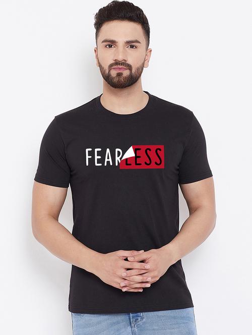 black typographic chest print t-shirt - 16849523 - Standard Image - 1