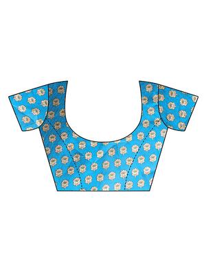 solid bordered saree with blouse - 16850303 - Standard Image - 4